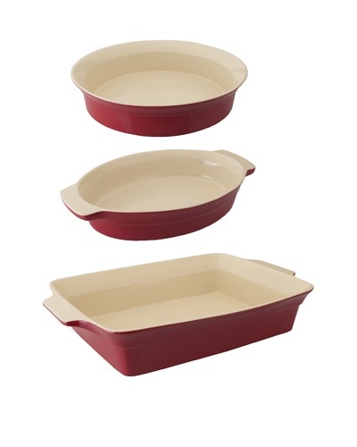 BergHOFF Geminis 3-Piece Basic Bakeware Set, Red/Ivory