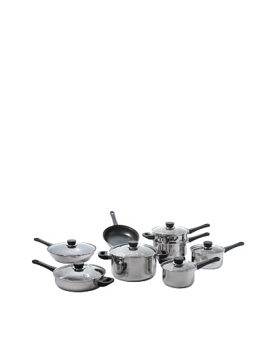 BergHOFF Cook & Co. 14-Piece Cookware Set, Silver/Black