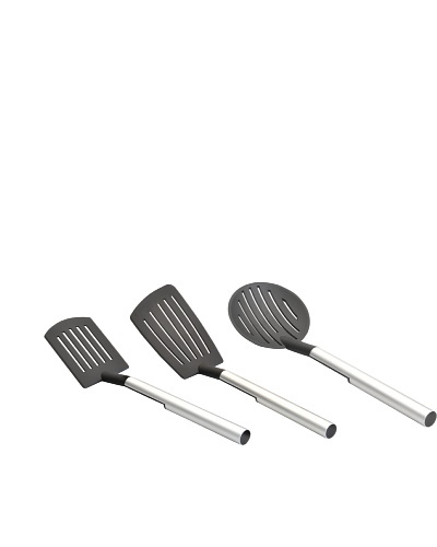 BergHOFF Neo 3-Piece Utensil Set, Silver/Black