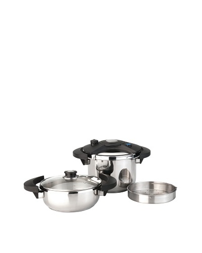 BergHOFF Eclipse 5-Piece Pressure Cooker Set, Silver
