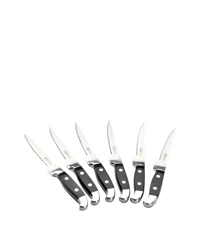 BergHOFF 6-Piece Forged Steak Knife Set, Silver/BlackAs You See