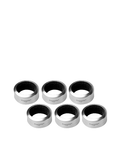 BergHOFF 6-Piece Geminis Napkin Ring Set, SilverAs You See