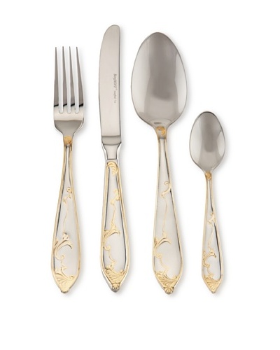 BergHOFF Isabella 24-Piece Flatware Set, Silver/Gold