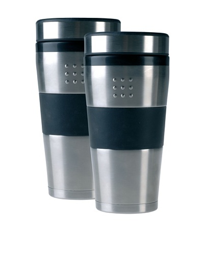 BergHOFF Set of 2 Orion 16-Oz. Travel Mugs, Silver