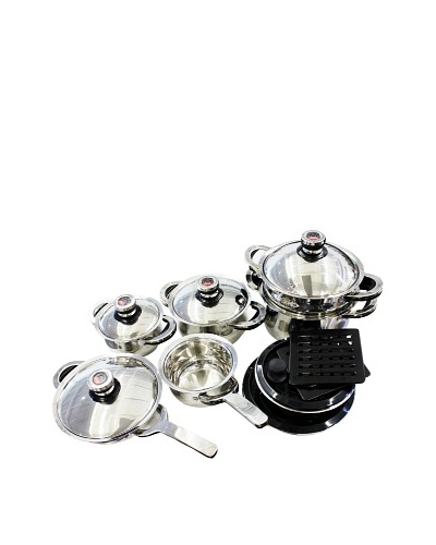 BergHOFF 17-Piece Zurich Swissler Royal Cookware Set, Silver