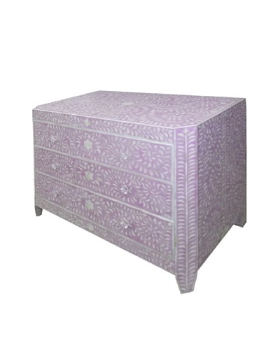 Bethel Bone Inlay 3-Drawer Chest, Pink