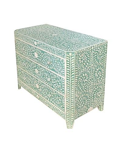 Bethel Bone Inlay 3-Drawer Wide Chest, Green