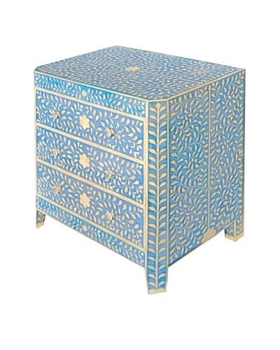 Bethel Bone Inlay 3-Drawer Chest, Blue