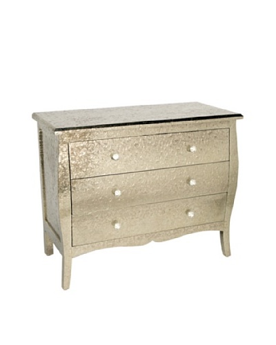 Bethel International Fancy Décor Metal Wooden Chest, Gold