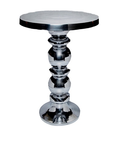 Bethel International Aluminum Sculpted Base Table, Silver