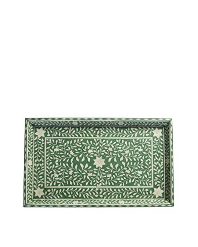 Bethel International Bone Inlaid Tray, Green