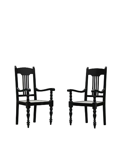 Better Living Set of 2 Vintage Masterji Chairs, Dark Walnut