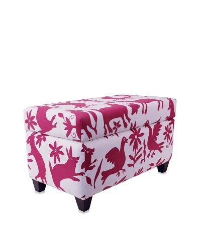 Better Living Collection Otomi Ottoman [Fuschia/White]