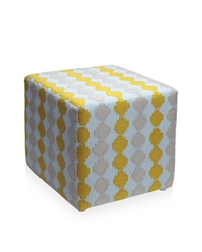 Better Living Collection Checkerboard Suzani Square Ottoman