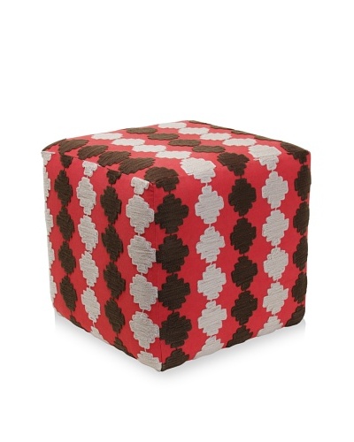 Better Living Collection Checkerboard Suzani Square Ottoman [Brick]