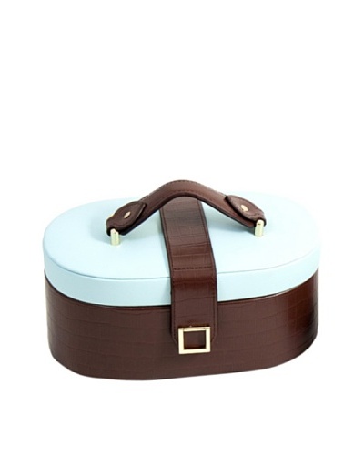 Leather Jewelry Box, Aqua Blue