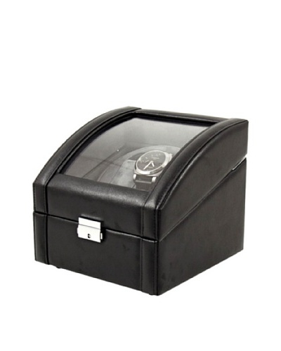 Bey-Berk Leather 2-Watch Winder, Black