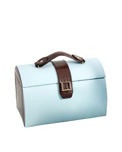 Leather Jewelry Box, Aqua Blue