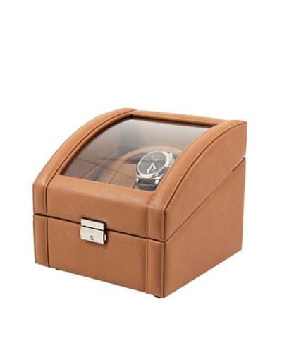 Bey-Berk Leather 2-Watch Winder, Tan