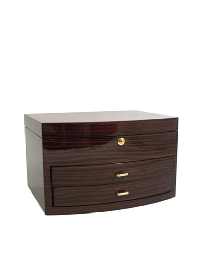 Bey-Berk Zebra Lacquered Wood Jewelry Box, Ebony