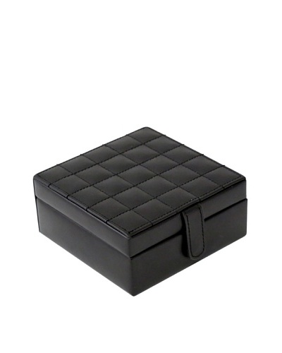 Bey-Berk Square Jewelry Box, Black