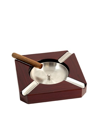 Bey-Berk Lacquered Walnut Wood 4-Cigar Ashtray