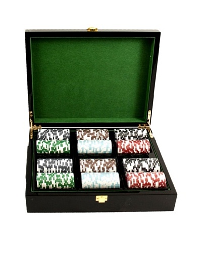 Bey-Berk Inlaid Lacquer Wood Box Poker Set