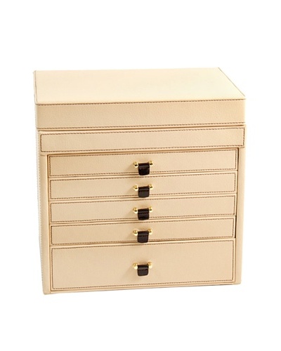 Bey-Berk Leather Jewelry Chest with Mirror