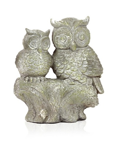 Urban Trends Collection Fiberstone Owl and Owlet on Tree Stump