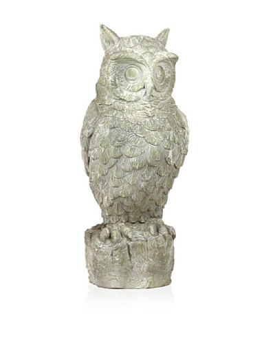 Urban Trends Collection Fiberstone Owl on Tree Stump