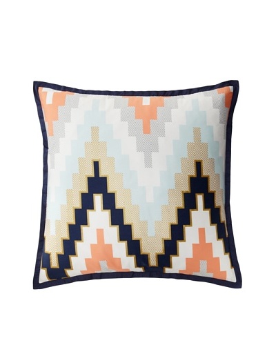 Blissliving Home Harper Euro Pillow, Chevron/Navy Blue