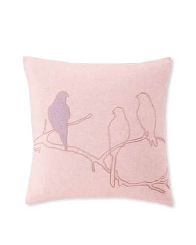 Blissliving Home Callum Bird Pillow, Pink, 18″ x 18″