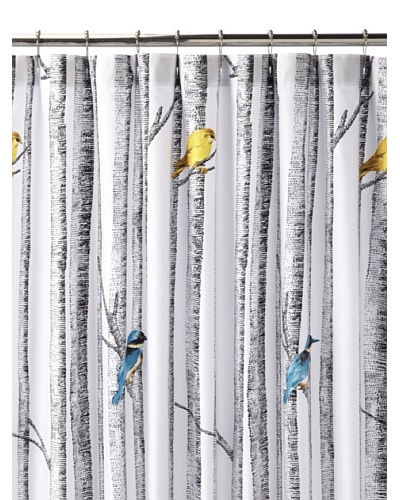 Blissliving Home Birch Shower Curtain, White/Black/Multi