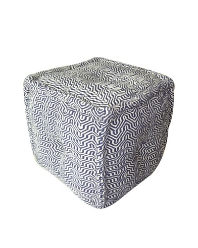 Boheme Collection Cotton Pouf, Cube, Multi