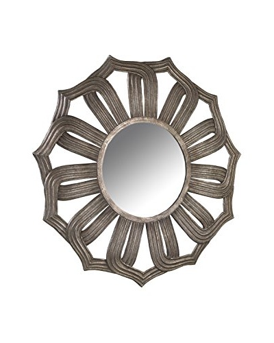 Bombay Company Antiqued Silver Lotus Mirror