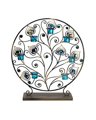 Bombay Company Metal Peacock Votive Stand