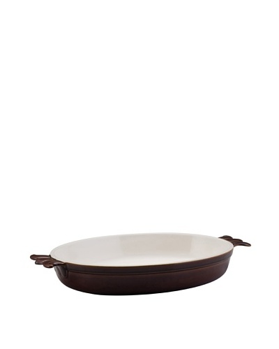 Bonjour Stoneware 3-Qt. Oval Au Gratin Baker [Chocolate Brown]