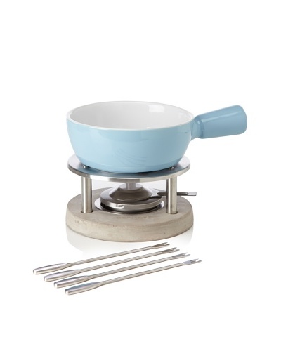 Boska Holland Life Collection 1-Liter Ceramic with Concrete Base Fondue Set, Blue