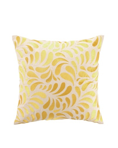 Brejer Montecito Swirl Embellished Down Pillow, Yellow, 18″ x 18″As You See