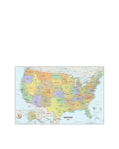Peel & Stick USA Dry-Erase Map with Marker