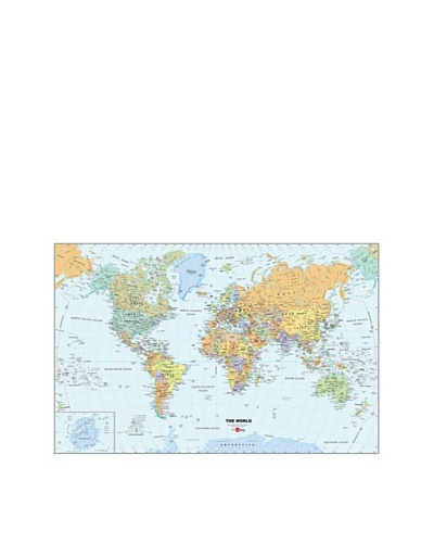 Peel & Stick World Dry-Erase Map with Marker