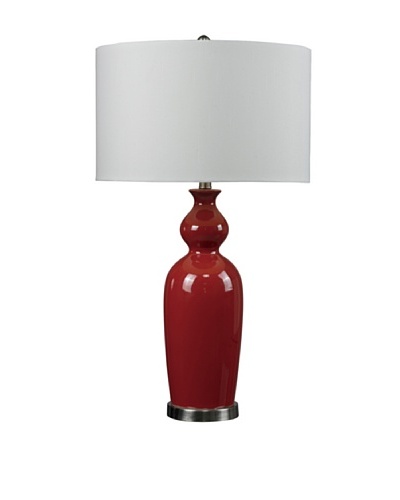 HGTV Home Red Ceramic Table Lamp