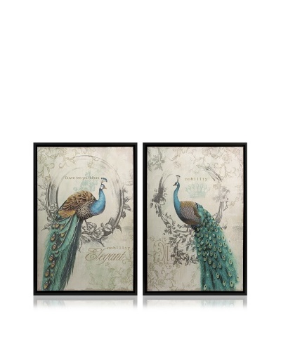 Set of 2 Panache Peacock Art