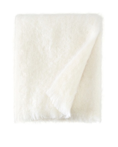 BRUN DE VIAN-TRIAN Mohair Solid Throw, Blanc