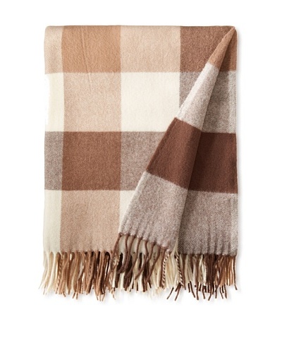 BRUN DE VIAN-TRIAN Merino Plaid Throw, Terres