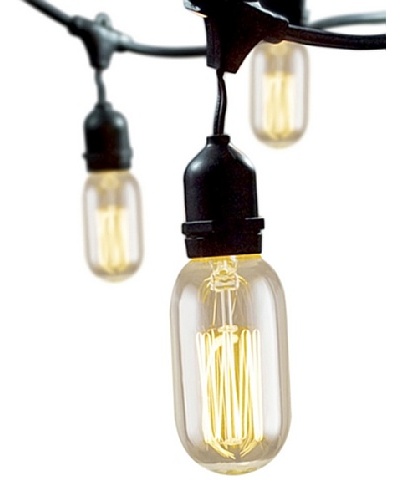 Bulbrite Nostalgic Tubular Antique Thread 15-Light Outdoor String, Vintage Amber