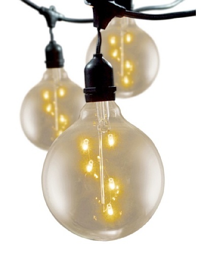 Bulbrite Starlight 5 Spiral Globe 15-Light Indoor/Outdoor String, Clear