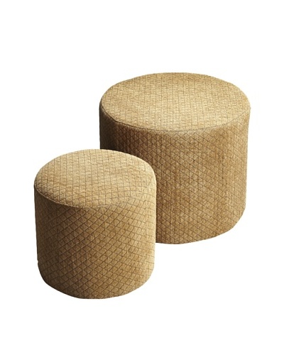 Butler Specialty Company Nesting Ottomans, Beige Diamond