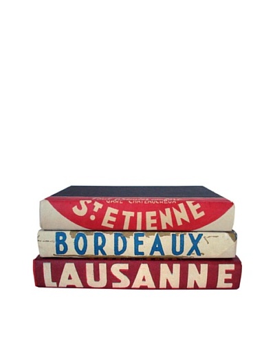 By Its Cover Hand-Rebound Set of 3 Hotel Decorative Books, IV