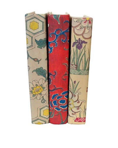 By Its Cover Hand-Rebound Set of 3 Floral Decorative Books, IV